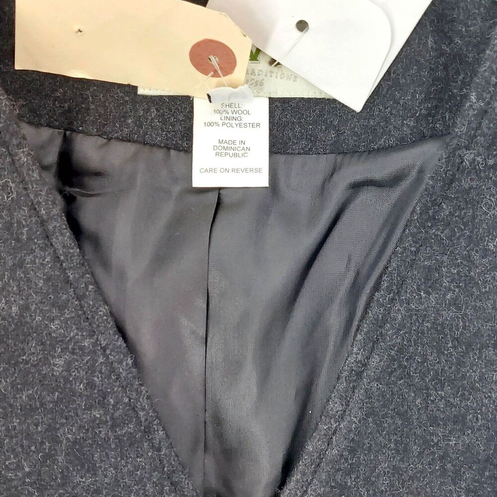 Orvis Wool Dress Womens Sz 6P Gray Button Front Maxi Tweed Dark Academia Western - Picture 6 of 7